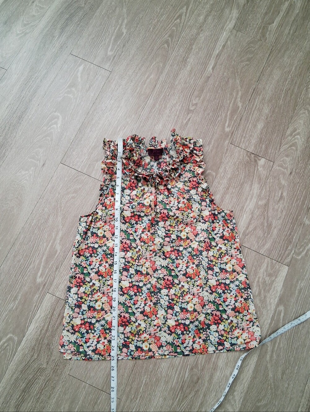 J. Crew Liberty Art Fabric Thorpe Floral Ruffle Sleeveless Blouse - Picture 12 of 13